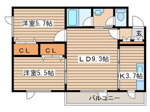 城川マンションの物件間取画像